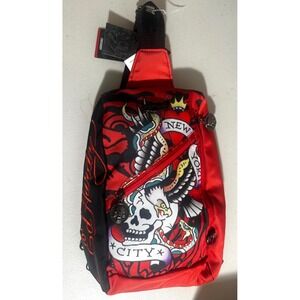 Ed Hardy Skull Eagle Sling Crossbody Backpack Y2K Grunge Unisex Bag MSRP $100